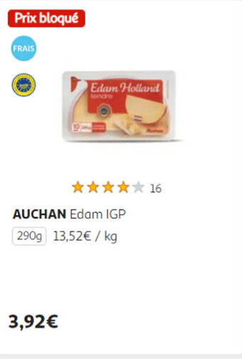 Auchan AUCHAN Edam IGP 290g offre