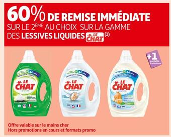 Auchan Supermarché Le chat 60% de remise immédiate sur le 2ème au choix sur la gamme des lessives liquides le chat offre