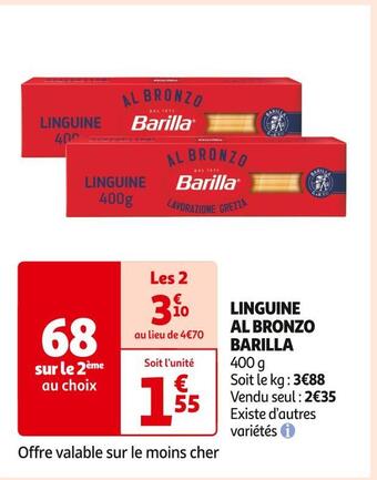 Auchan Supermarché Barilla linguine al bronzo offre