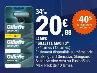 E.Leclerc Lames Gillette Mach 3 offre