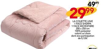 Stokomani Laure de flores la couette unie 1 face sherpa 1 face microfibre offre