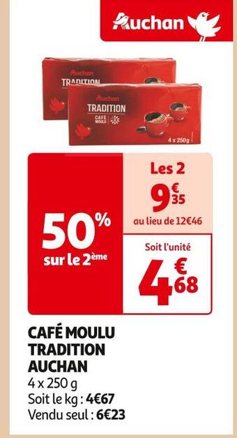 Auchan Supermarché Auchan café moulu tradition offre