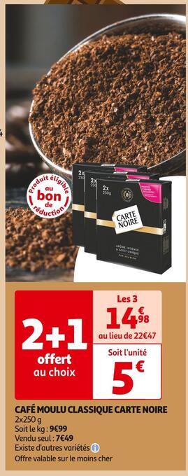 Auchan Supermarché Carte noire café moulu classique offre
