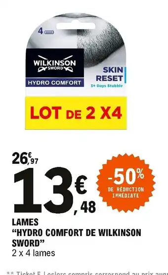 E.Leclerc Lames Hydro Comfort de Wilkinson Sword offre