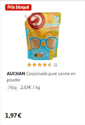 Auchan AUCHAN Cassonade pure canne en poudre offre