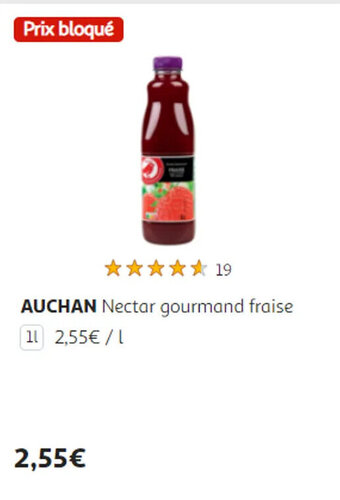Auchan AUCHAN Nectar gourmand fraise offre
