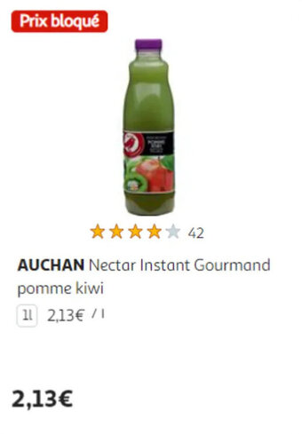 Auchan AUCHAN Nectar Instant Gourmand pomme kiwi offre