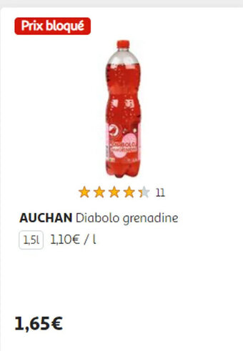 Auchan AUCHAN Diabolo grenadine offre