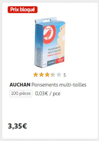 Auchan AUCHAN Pansements multi-tailles offre