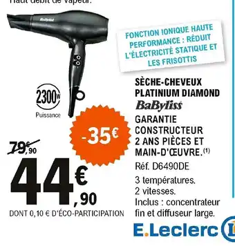 E.Leclerc Sèche-Cheveux Platinum Diamond offre