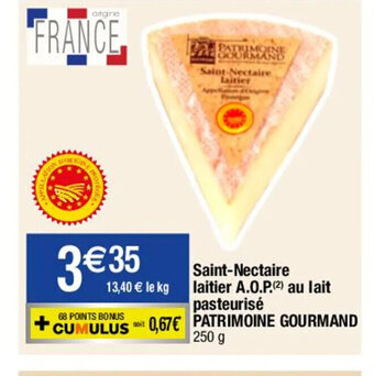 Migros Saint-Nectaire laitier A.O.P.(2) au lait pasteurisé PATRIMOINE GOURMAND offre