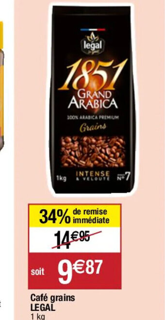 Migros Café grains LEGAL offre