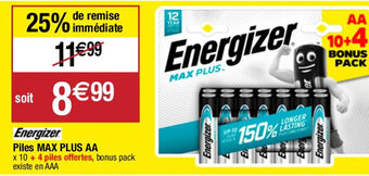 Migros Energizer Piles MAX PLUS AA offre