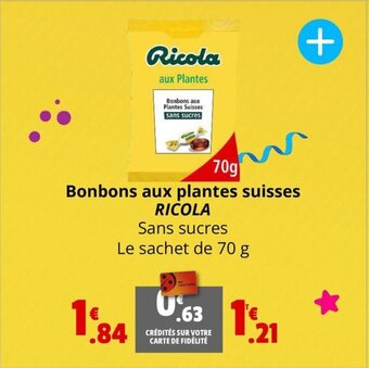 Coccinelle Express Bonbons aux plantes suisses RICOLA offre
