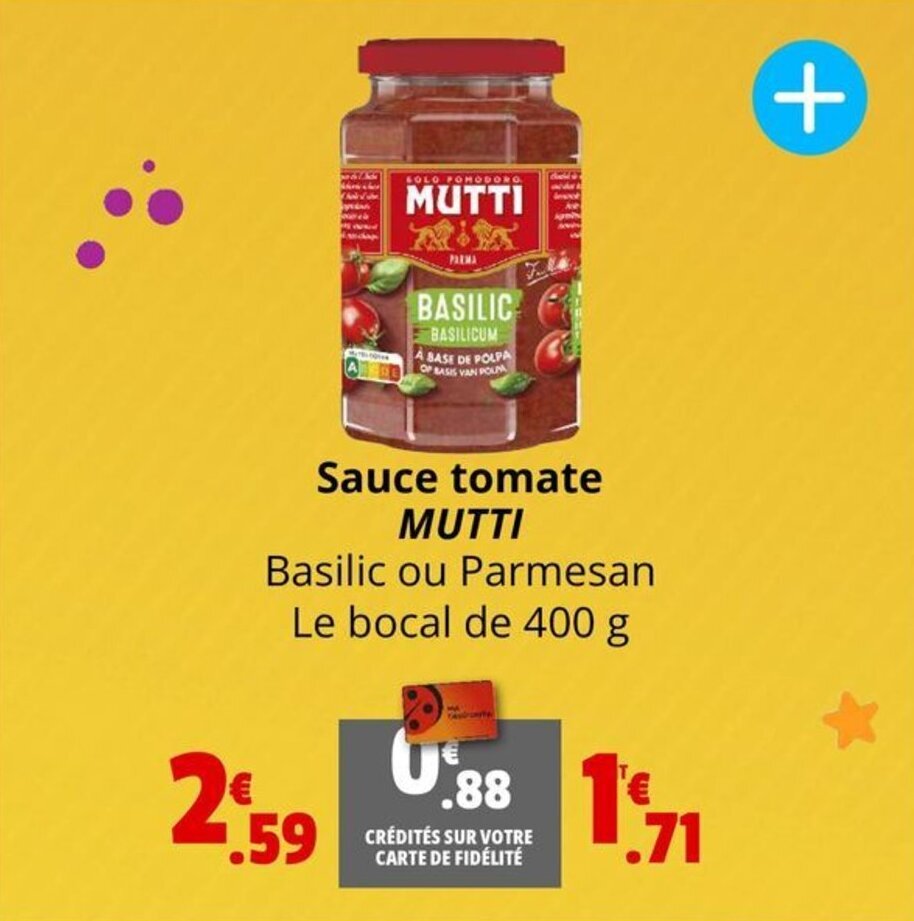 Promo Sauce tomate MUTTI chez Coccinelle Express