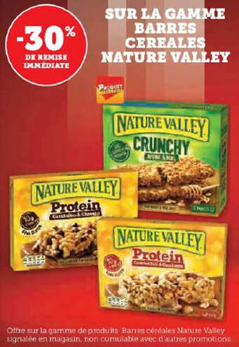 SUR LA GAMME BARRES CEREALES NATURE VALLEY