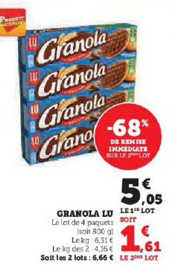 Hyper U GRANOLA LU offre