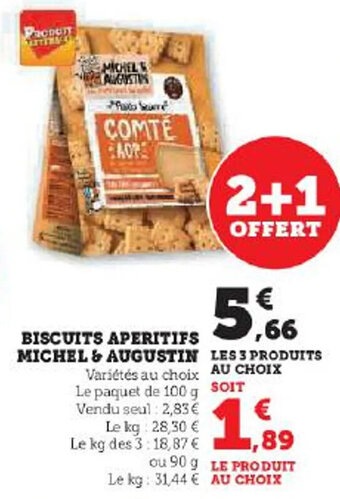 Hyper U BISCUITS APERITIFS MICHEL & AUGUSTIN offre
