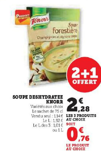 Hyper U SOUPE DESHYDRATEE KNORR offre