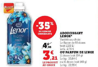 Hyper U ADOUCISSANT LENOR offre