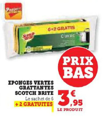 Hyper U EPONGES VERTES GRATTANTES SCOTCH BRITE offre