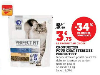 Hyper U CROQUETTES POUR CHAT STERILISE PERFECT FIT offre