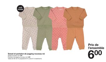 Zeeman Sweat et pantalon de jogging nouveau-né offre