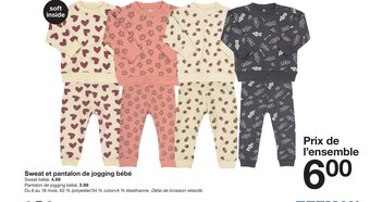 Zeeman Sweat et pantalon de jogging bébé offre
