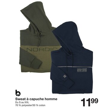 Zeeman Sweat à capuche homme offre