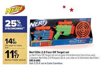 Carrefour Nerf Elite 2.0 Face Off Target set offre