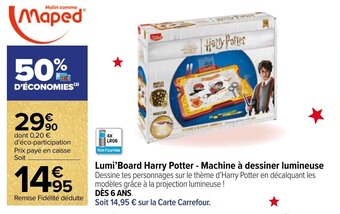 Carrefour Lumi'Board Harry Potter - Machine à dessiner lumineuse offre