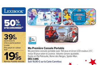 Carrefour Ma première console portable offre
