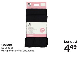 Zeeman Collant offre