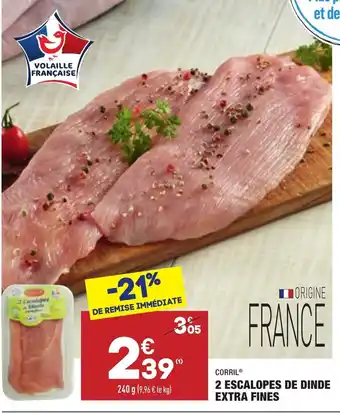 ALDI 2 Escalopes de dinde Extra Fines offre