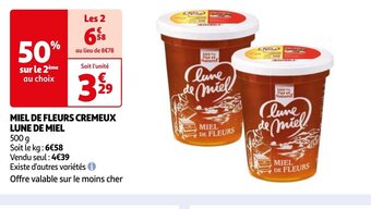 Auchan MIEL DE FLEURS CREMEUX LUNE DE MIEL offre