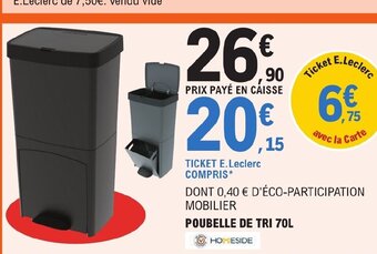 E.Leclerc POUBELLE DE TRI 70L offre