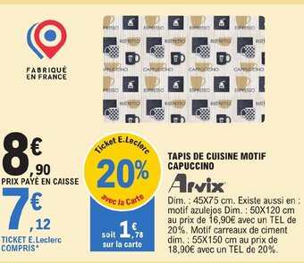 E.Leclerc TAPIS DE CUISINE MOTIF CAPUCCINO offre