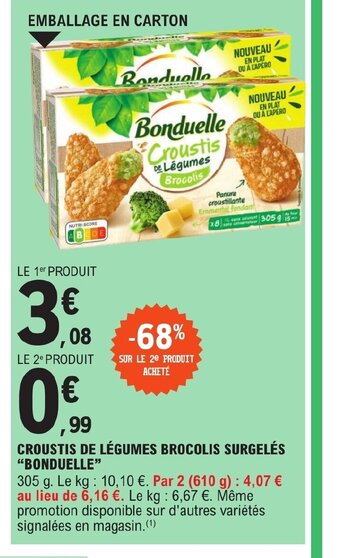 E.Leclerc CROUSTIS DE LÉGUMES BROCOLIS SURGELÉS BONDUELLE offre