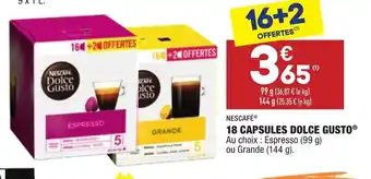 ALDI 18 Capsules dolce Gusto offre