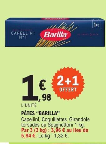 E.Leclerc PÂTES "BARILLA" offre