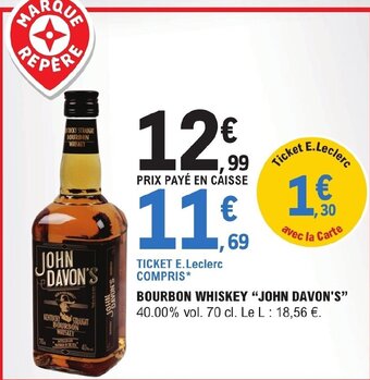 E.Leclerc BOURBON WHISKEY "JOHN DAVON'S" offre