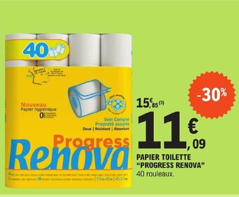 E.Leclerc PAPIER TOILETTE "PROGRESS RENOVA" offre