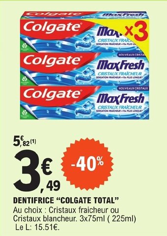 E.Leclerc DENTIFRICE "COLGATE TOTAL" offre