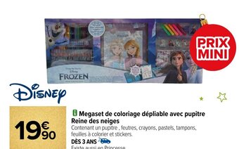 Carrefour Megaset de coloriage dépliable avec pupitre Reine des neiges offre