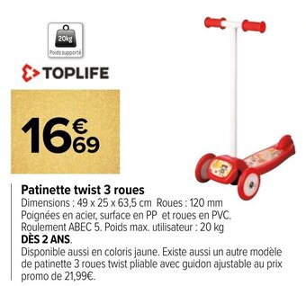 Carrefour Patinette twist 3 roues offre