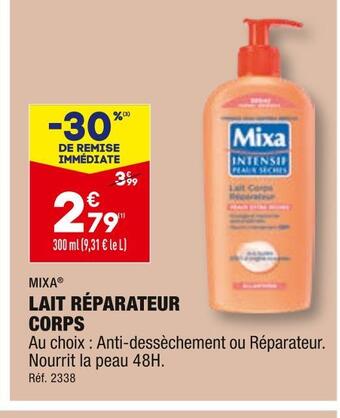 ALDI Mixa lait réparateur corps offre