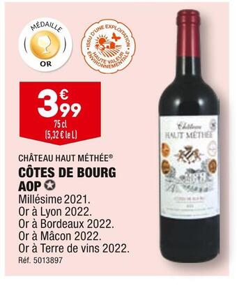 ALDI Château haut méthée côtes de bourg aop offre
