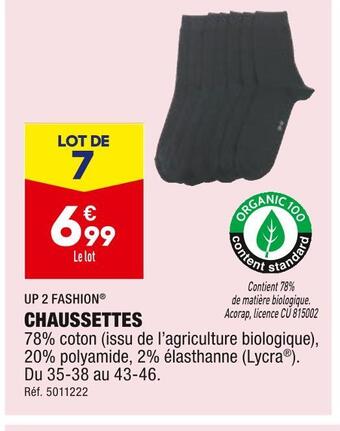 ALDI Up 2 fashion chaussettes offre