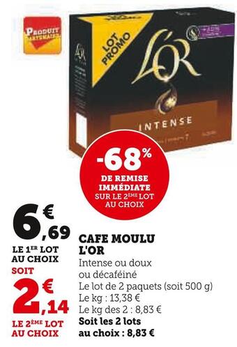 U Express L'or cafe moulu offre