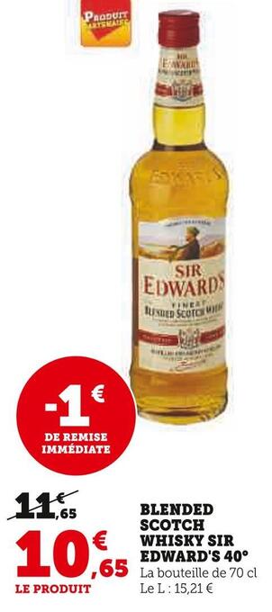 U Express Sir edward's blended scotch whisky offre